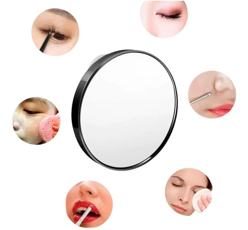 Espelho Lente Aumento 10x Maquiagem C/ Ventosas De Fixação Cor da moldura Rosa