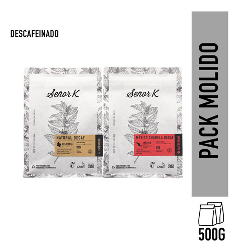 Pack Café Descafeinado Molido 2x250g Café Señor K