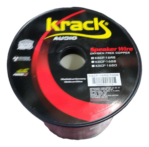 Rollo De 100mts De Cable Krack Polarizado 2x16 P/ Bocina