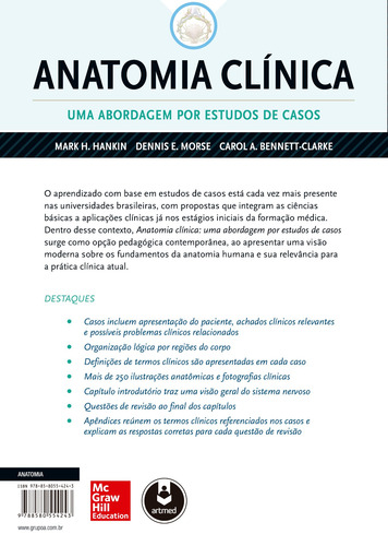 Anatomia Clínica: Uma Abordagem por Estudos de Casos, de Hankin, Mark H.. Editorial AMGH EDITORA LTDA.,McGraw-Hill Companies, Inc., capa mole em português, 2014