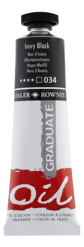 Tinta Óleo Graduate 38ml Preto Marfim 034 Daler Rowney Cor Preto/marfim