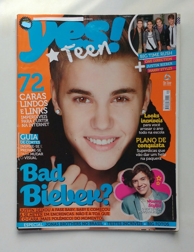 Revista Yes! Teen Justin Bieber Harry Styles Bad Bieber? J99