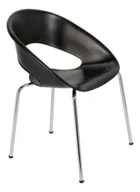 Comprar Silla One Cromada Sillón Patas Apilable De Diseño Baires 4 Estructura De La Silla Patas Cromadas Asiento Asiento Plástico Negro Diseño De La Tela No Tiene Tela