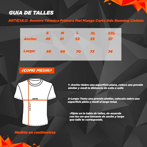 Remera Térmica Primera Piel Manga Corta Gdo Running Ciclista