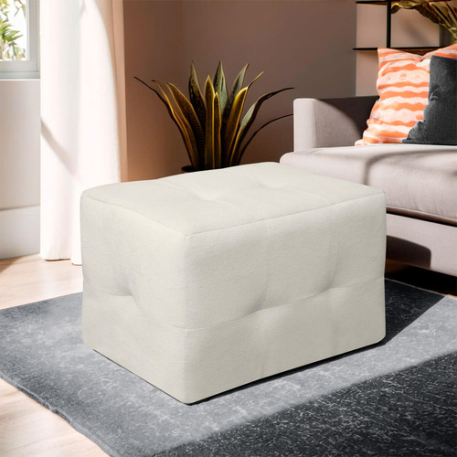 Puff Decorativo Sala De Estar Retangular 65cm Cores Variadas