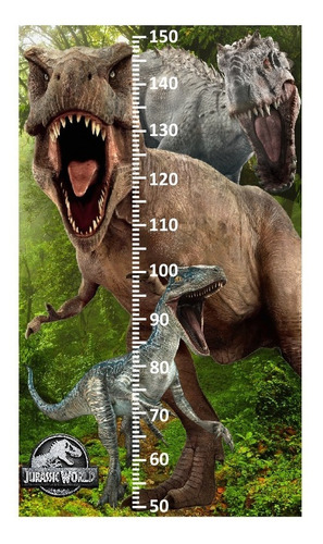 Medidor Infantil Estatura Jurassic World - 1mx60cm