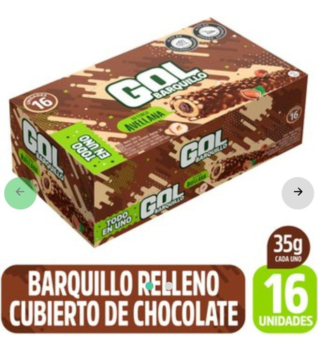 Barquillo De Chocolate Gol X 16 Und - Kg a $3250