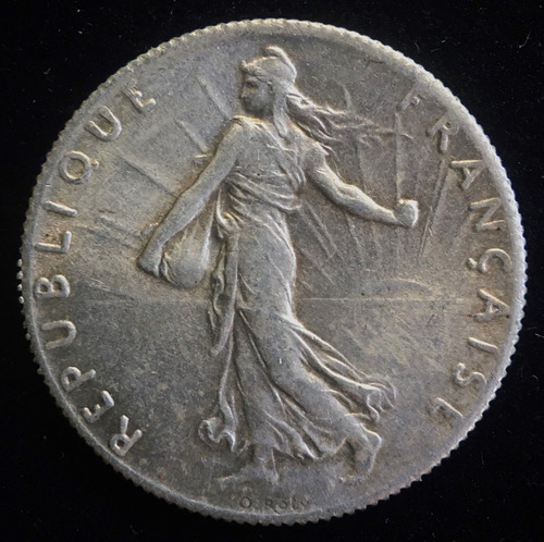 Francia, 50 Centimes, 1916. Plata. Sembradora. Sin Circular+