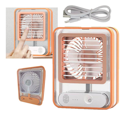 Ventilador Portátil Mini Climatizador Umidificador  Led Pc 