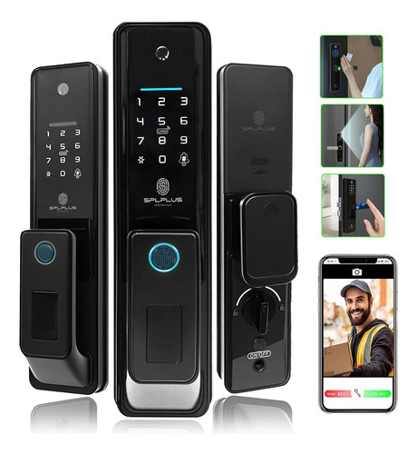 Fechadura Eletronica Biometria Com Câmera Wifi Facial App