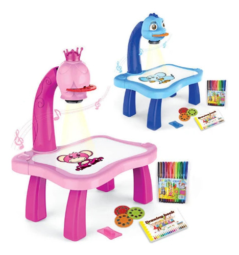 Mesa De Pintura Proyectada New Table Learning Para Niños Color Rosa