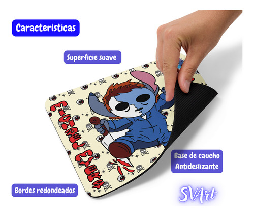 Mouse Pad Svart Diseño Stich Michael Myers Halloween