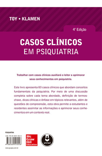 Casos Clínicos em Psiquiatria, de Toy, Eugene C.. Editorial Amgh, capa mole em português, 2014