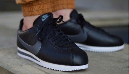 Tenis Nike Cortez Black  Piel Vacuno Entrega Inmediata 