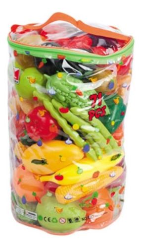 Frutas Y Verduras Niños De Plástico 71 Piezas En Bolsa