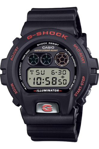 Reloj Casio G-shock Dw-6900tr-1dw-6900tr-1cr Correa Negro Bisel Negro Fondo Negro/negro