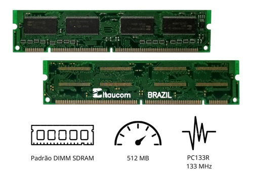 Imagem 3 de 4 de Memória Itaucom Icm4v641606-8l 512mb Sdram 133mhz Dimm