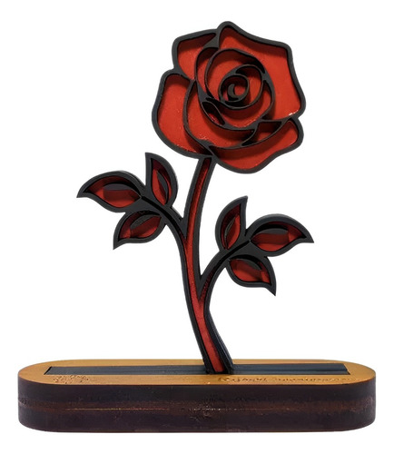 Enfeite De Mesa Silhueta Decorativa Rosa Troféu Em Mdf