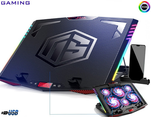 Cooler Laptop Gaming Luz Led 6 Ventiladores 7n Universal K9