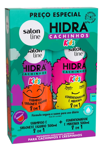 Salon Line Kit Sh + Cond Hidra Cachinhos Kids 300ml Melancia