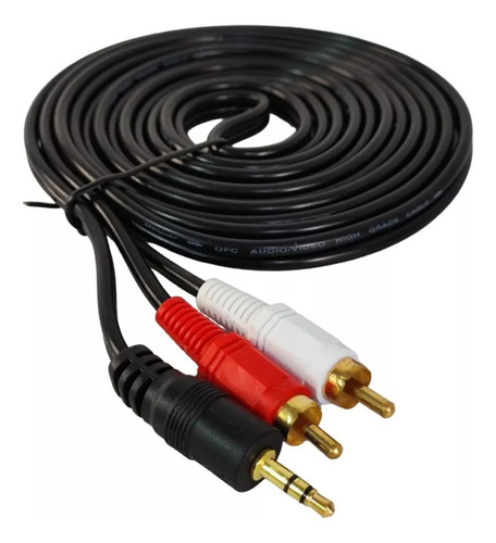 Cable 2 A 1 Audio Auxiliar Estéreo Rca Plug Jack 3.5mm 1.5mt