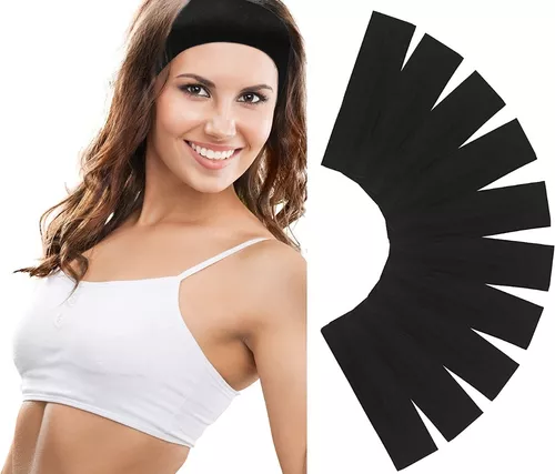 Diadema hombre negra deportiva cinta pelo hombre 14 Uds diadema de metal,  bandas para el cabello de plástico unisex