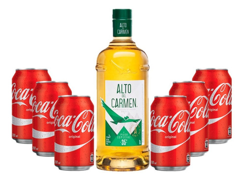 Pack Pisco Alto Del Carmen 35º 1l + Coca Cola Lata X6 Uds.