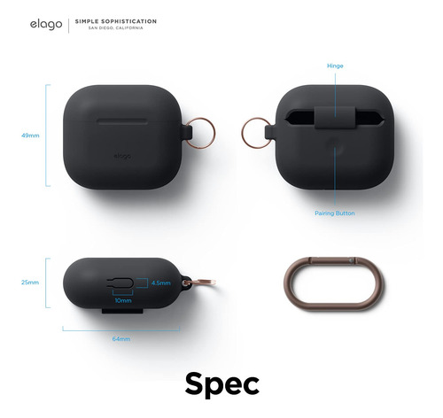 Funda De Silicona Elago Compatible Con AirPods 3 Con Mosquet
