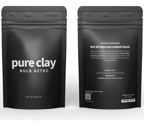 Clay Powder Pure Clay Organic Calcium Bentonite 946ml Bag