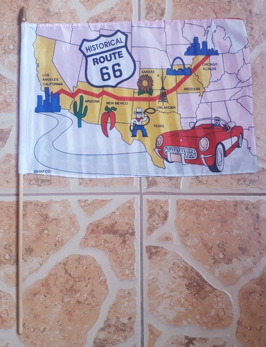 Bandera De Mano Route 66