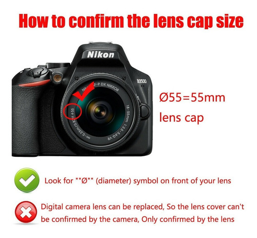 Imagen 3 de 3 de Tapa Lente Nikon 49mm 52mm 55mm 58mm 62mm 67mm 72mm 77mm 82m