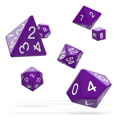 Oakie Doakie Dice Rpg Set Sólido  Morado (7) Juego De Rol G