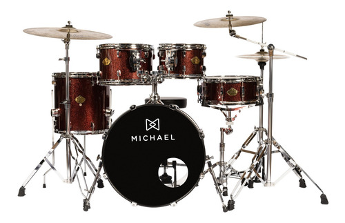 Bateria Acústica Michael Legacy Dml422 Sparkle Wine Bumbo 22