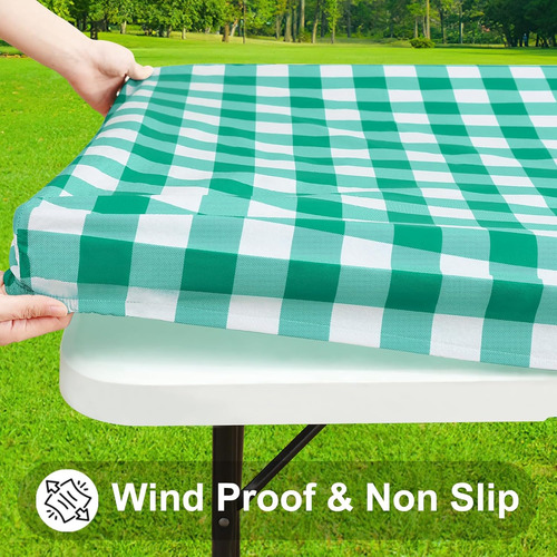 Mantel Rectangular Elástico Impermeable Para Mesa De Picnic