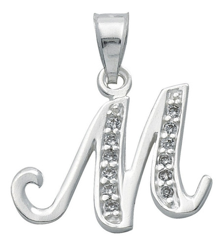 Imagen 13 de 23 de Dije De Iniciales En Plata Con Zirconias 0.925 Mod. 334-356