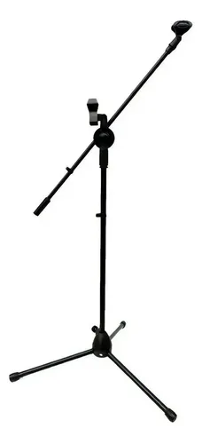 Soporte de Micrófono Jirafa Extensible Profesional Vt-power ML 03 Negro Incluye 2 Pipetas Metálico