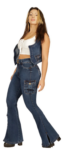 Jeans One World Cargo Flare  Levanta Cola Acapulco 