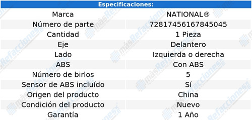 Maza Del Izquierda O Derecha Con Abs 328is 96 Al 99 National