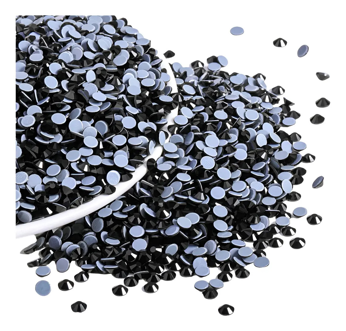1440 Pzs Ss16 Pedreria Cristal Para Uñas Decorativas Hotfix Color Negro