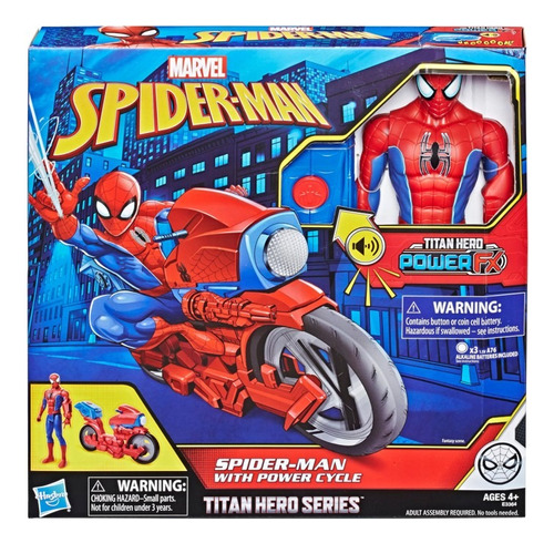 Spider Man Con Moto Hiperveloz Titan Hero E3364