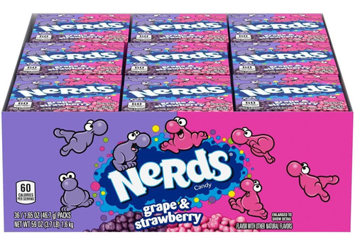 Nerds Caja Con 36 Paquetes Dulces Americanos 1.6 Kg