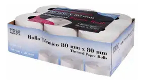 Rollos Térmicos Para Cajas Registradora 80x80 6 Pzas Color Blanco