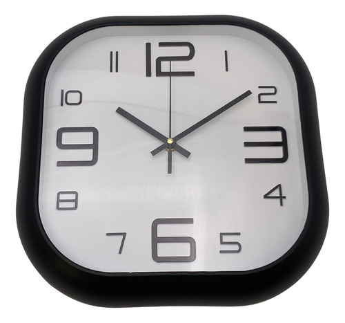 Reloj De Pared Cuadrado, De Plastico, 30cm, En Caja