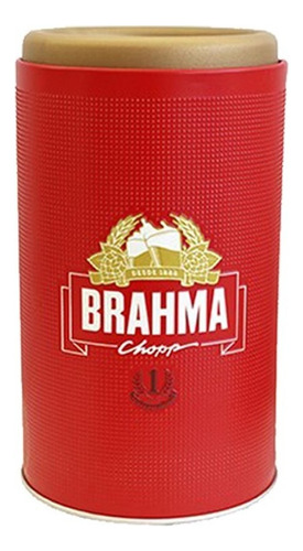 Porta Garrafa Termico Brahma 600ml Personalizado Em Relevo Cor Vermelho