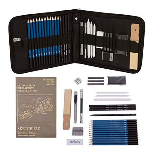 Bellofy Kit De Arte Profesional De 33 Piezas Para Dibujo