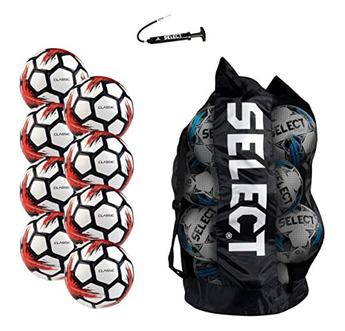 Select Classic V21 Soccer Ball, Paquete De 8-ball Con Bolsa