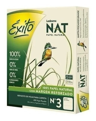 Repuesto De Hojas Para Carpeta N°3 100% Papel Natural