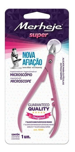 Alicate De Cutícula Merheje Basic Rosa Aço Inox