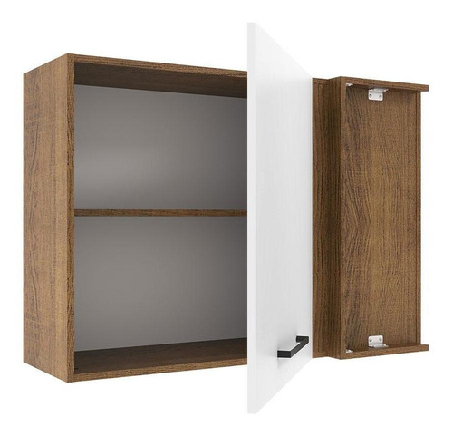 Armário Aéreo De Canto Madesa Agata 1 Porta Rustic/branco