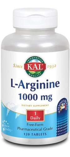 Arginina 1000mg 120tabs Kal - Unidad a $2016